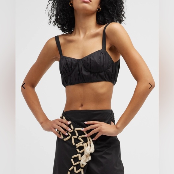 Johanna Ortiz African Mirror Pleated Crop Bustier Top - Picture 5 of 11